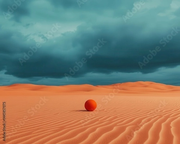 Obraz Majestic dunes under stormy skies, ripples shifting as the desert prepares for the coming winds