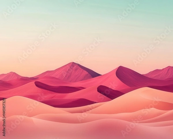 Obraz Isolated desert scene, majestic dunes and endless ripples meeting the sky in perfect harmony