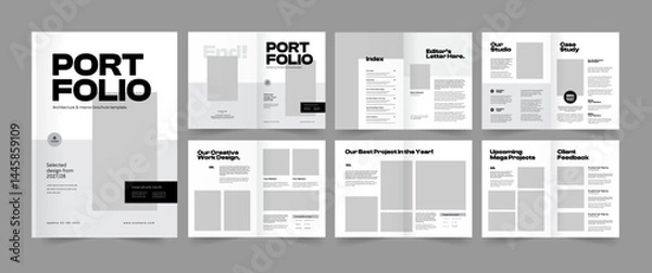 Fototapeta Minimal Portfolio Design, Architecture Portfolio Template and Photography Portfolio Album