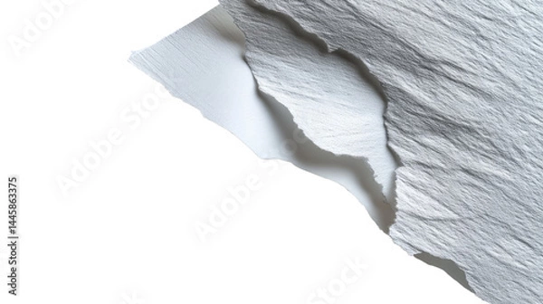 Obraz Abstract paper tear : An artistic capture of torn paper. The image showcases the paper tearing process, resulting in a captivating, tactile texture and a strong sense of abstract artistry. 