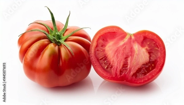 Obraz bio organic beef tomato isolated on white background
