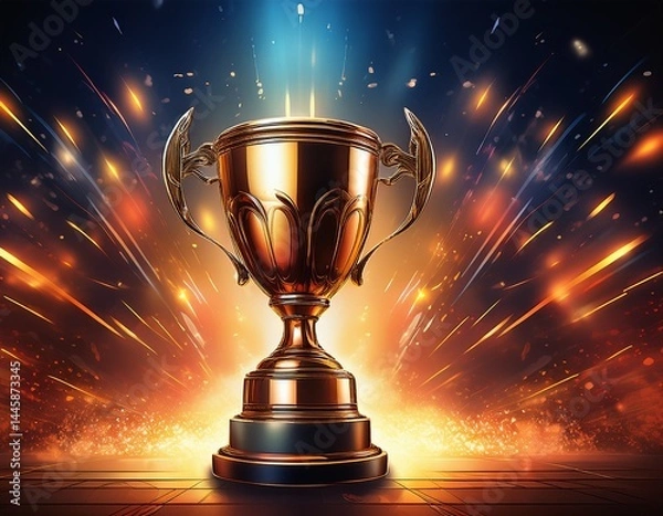 Obraz trophy celebration space light competition champ cup award background