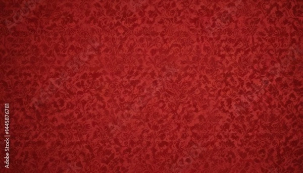 Fototapeta Vintage red flock wallpaper with damask pattern, red damask, stylish, home decor