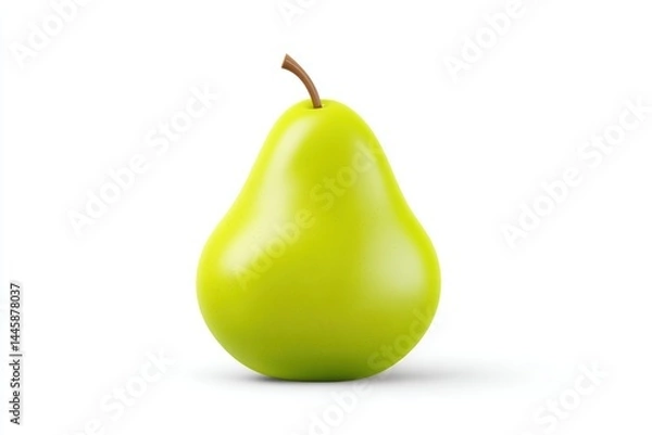 Fototapeta Hyper-realistic 3D pear icon featuring minimalistic design on a clean white background