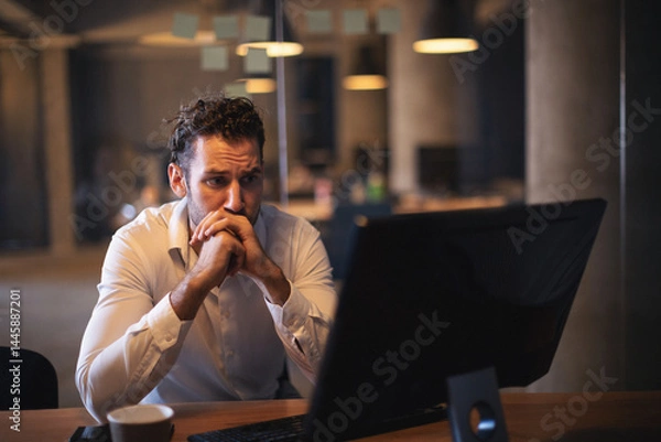Obraz It programmers working late in the night at the office
