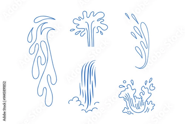 Fototapeta Splash, water, smooth lines. Stylized abstract image Vector graphics.