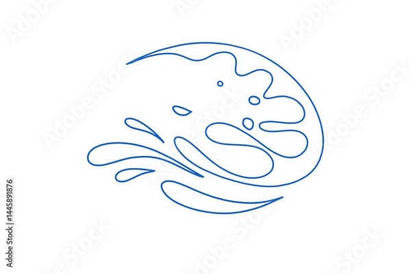Fototapeta Splash, water, smooth lines. Stylized abstract image Vector graphics.