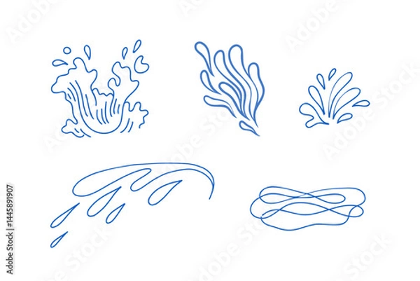 Fototapeta Splash, water, smooth lines. Stylized abstract image Vector graphics.