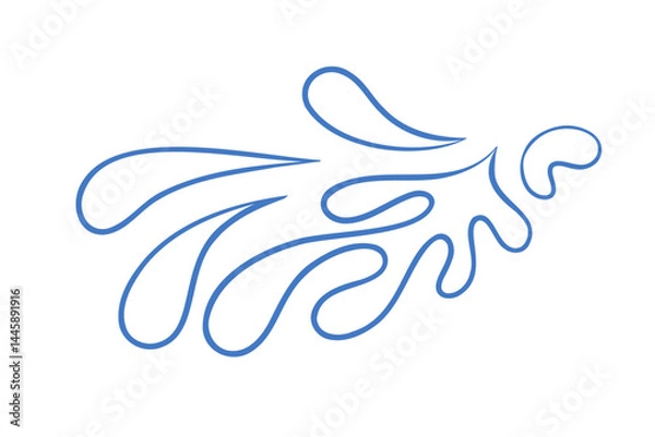 Fototapeta Splash, water, smooth lines. Stylized abstract image Vector graphics.