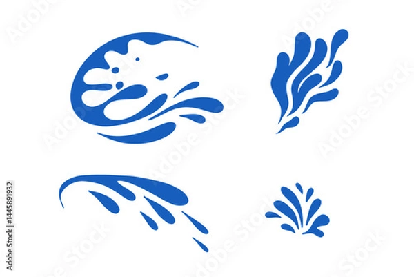 Fototapeta Splash, water, smooth lines. Stylized abstract image Vector graphics.