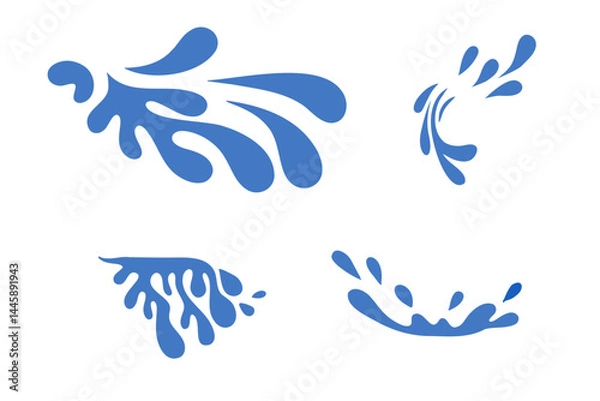 Fototapeta Splash, water, smooth lines. Stylized abstract image Vector graphics.