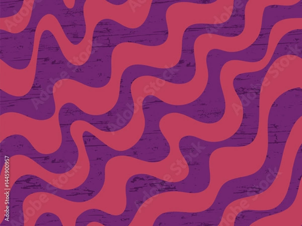 Fototapeta Simple textured waves. Monochrome abstract seamless pattern. Vector doodle graphic hand drawn illustration.