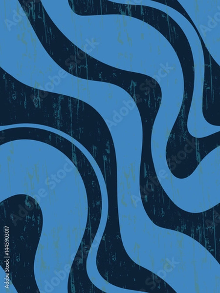 Fototapeta Simple textured waves. Monochrome abstract seamless pattern. Vector doodle graphic hand drawn illustration.