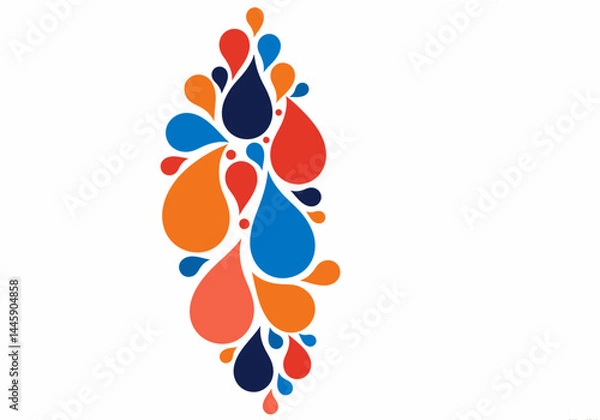 Fototapeta Flat Color Vector Business Card Background Designs in Minimal Abstract Style