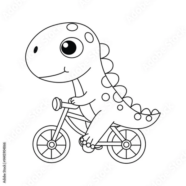 Fototapeta Dinosaur coloring page hand drawn line art for kids