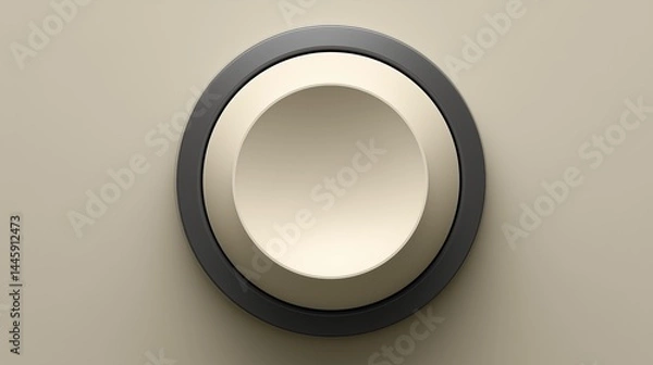 Fototapeta sleek three layered circular design with central beige button encircled by lighter shade and dark ring