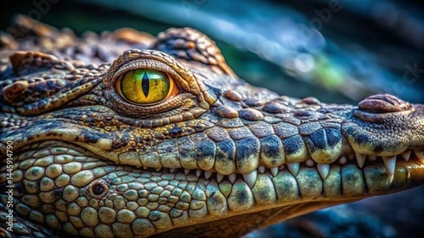 Fototapeta crocodile-macro-shot