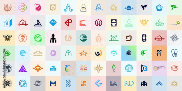 Obraz mega logo collection. collection of many abstract logo