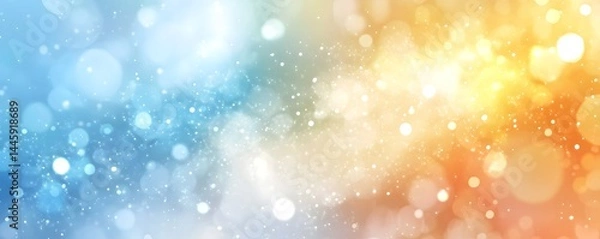 Fototapeta Abstract blurred spring background with bokeh light and sun rays. 