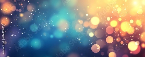 Fototapeta Abstract blurred spring background with bokeh light and sun rays. 