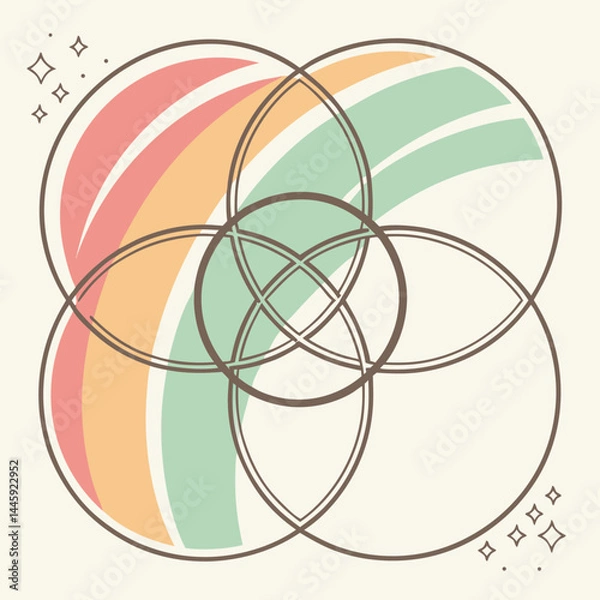 Fototapeta Watercolor circles blending softly in a dreamy, pastel color palette