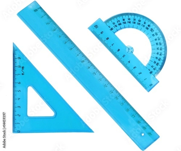 Obraz set of measurement instrument- protractor, ruler