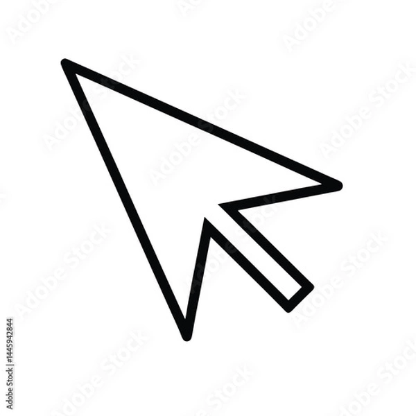 Obraz Silhouette of Arrow cursor icon on white background