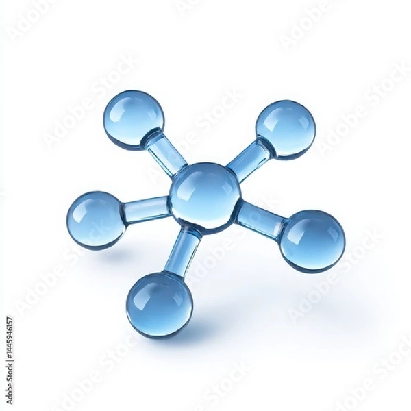 Fototapeta Blue molecule structure isolated on white background