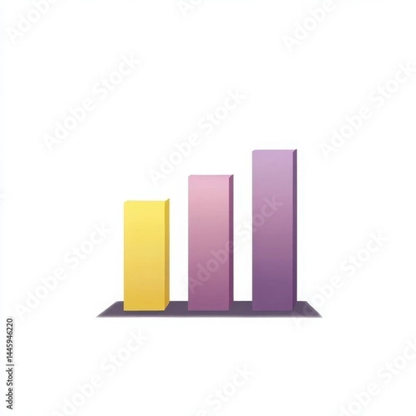 Fototapeta Colorful bar graph illustration isolated on white background