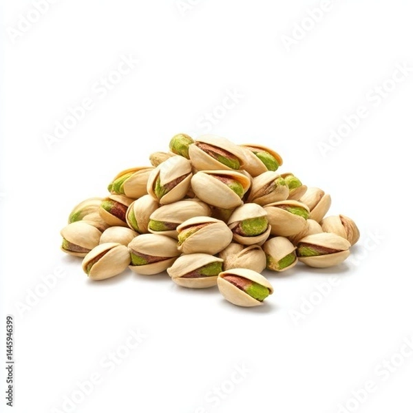 Fototapeta Pile of pistachios shelled isolated on white background