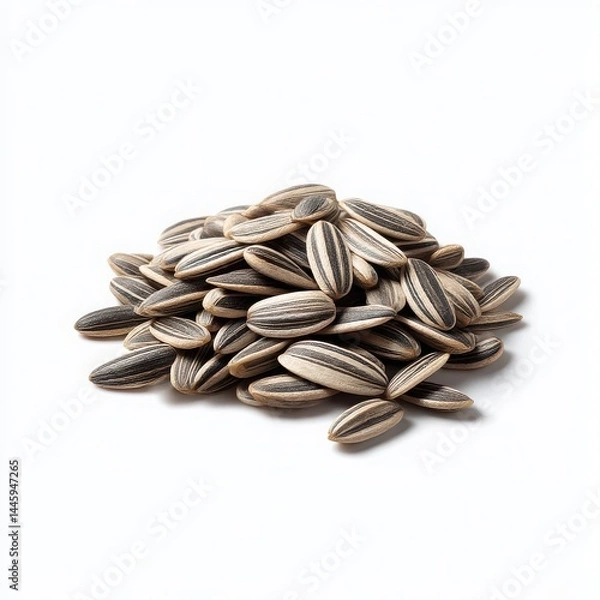 Fototapeta Pile of sunflower seeds isolated on white background
