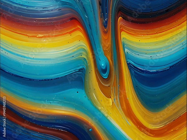 Obraz Bright abstract fluid wave with vibrant colors and glossy texture. Perfect for backgrounds, art prints, and creative concepts.