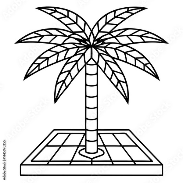 Obraz plam tree vector icon art on white background
