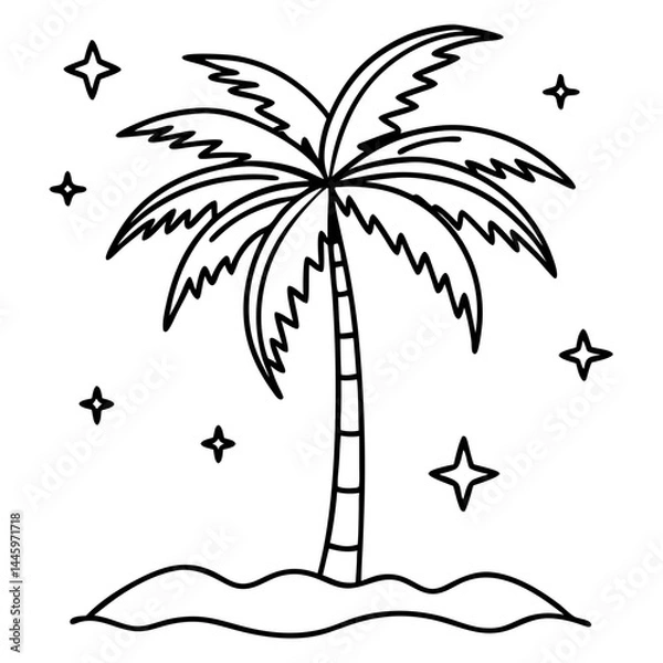 Obraz plam tree vector icon art on white background