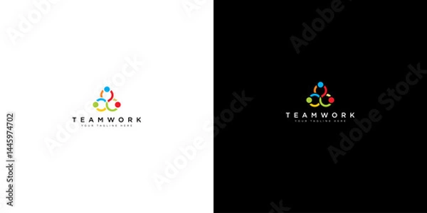 Fototapeta logo design vector teamwork
