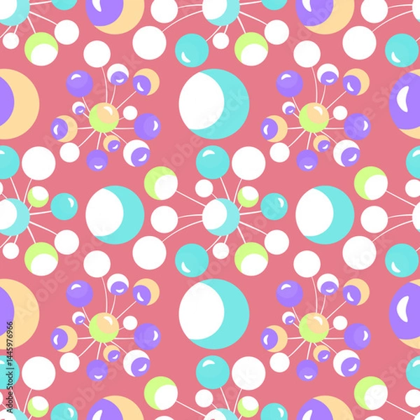 Obraz Vector - lollipops colored balloons seamless pattern.