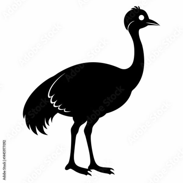 Fototapeta Stylized Cassowary Silhouette Design