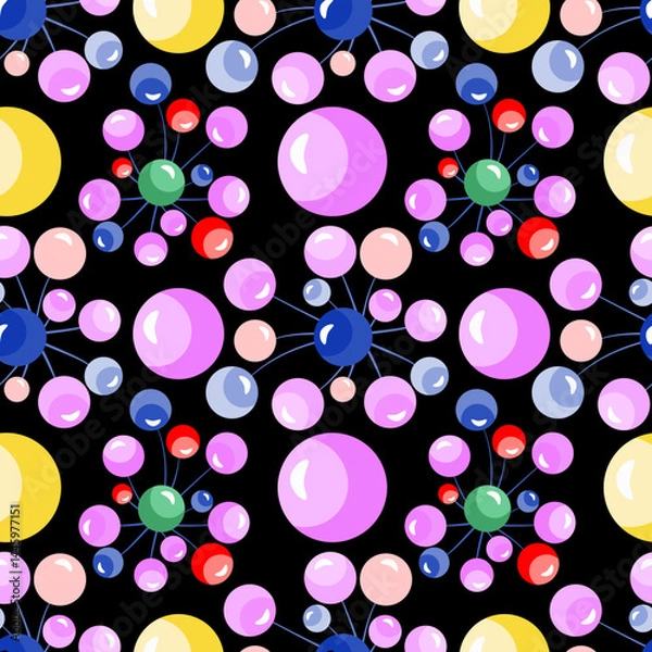 Fototapeta Vector - lollipops colored balloons seamless pattern.