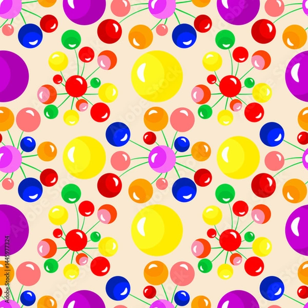 Obraz Vector - lollipops colored balloons seamless pattern.