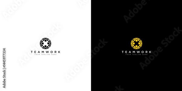 Fototapeta team work design logo vector