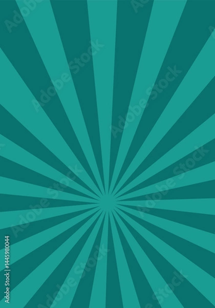 Fototapeta Sunburst Turquoise and Magic Mint Rays Background for Summer Banner Design
