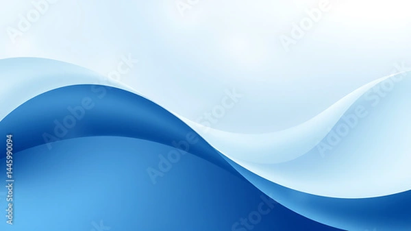 Fototapeta Abstract blue background with blue waves. Ideal for backgrounds, wallpapers and design elements. Smooth gradients and flowing shapes create a soothing effect.