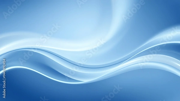 Fototapeta Abstract blue background with blue waves. Ideal for backgrounds, wallpapers and design elements. Smooth gradients and flowing shapes create a soothing effect.
