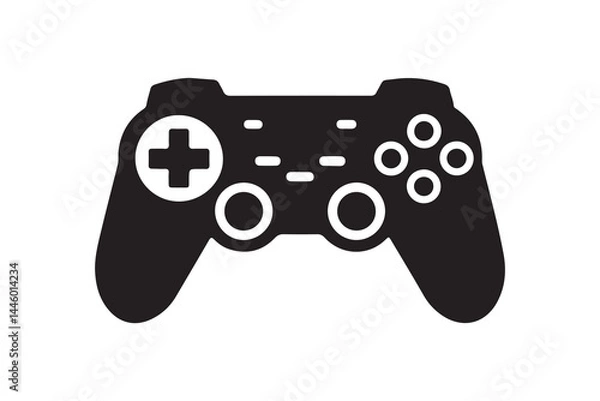 Obraz Gaming control icon silhouette art vector on white background