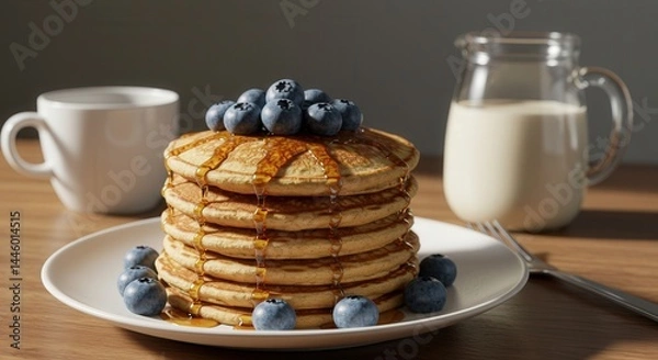 Obraz close up pie and milk