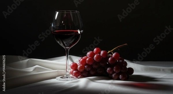 Obraz red wine and grapes