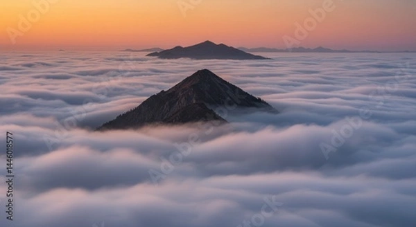Obraz sunset over the mountains