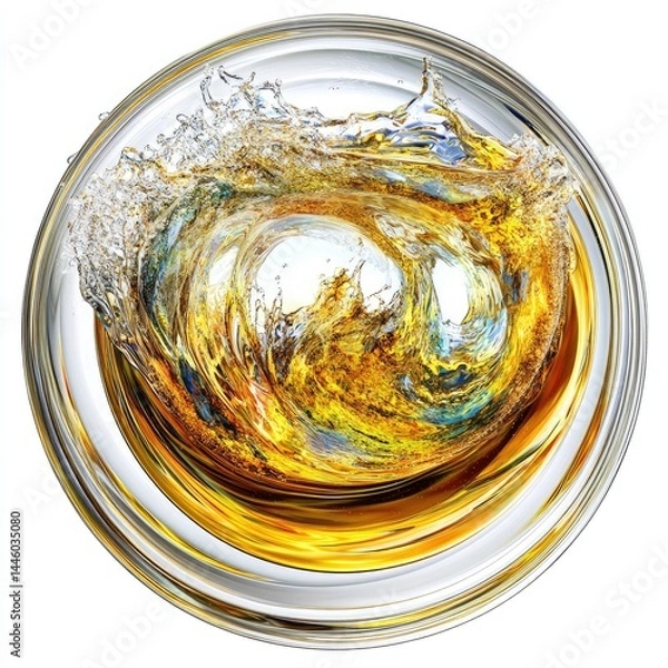 Fototapeta Abstract drink splash in a circle