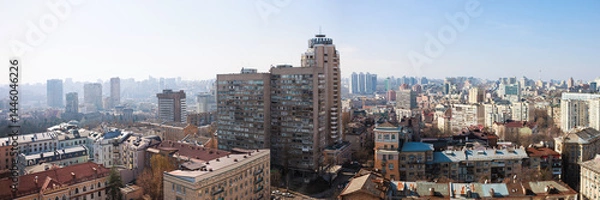 Obraz A dynamic urban landscape representing Kyiv