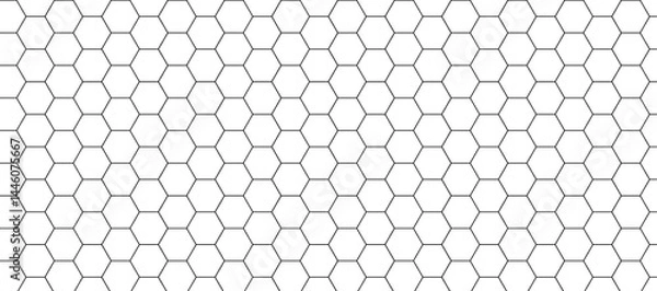 Fototapeta Seamless hexagon pattern on a clean white background, modern and minimalistic design. Geometric layout with evenly spaced hexagons, subtle shadows for depth, high-resolution vector style. 